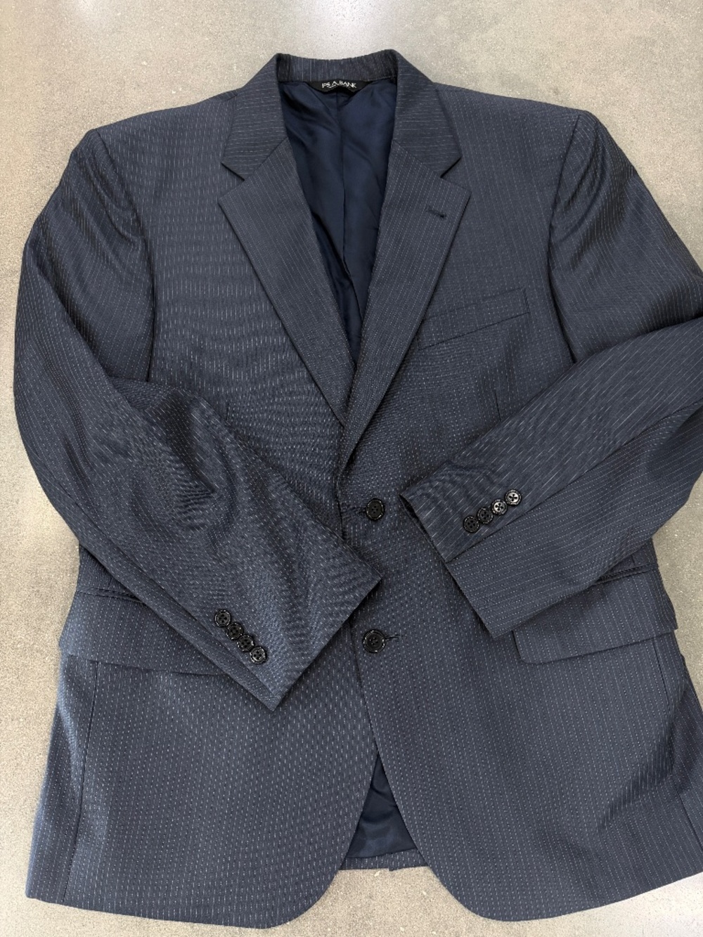 Jos A. Bank wool silk pinstripe blazer size 40S business casual office gray blue